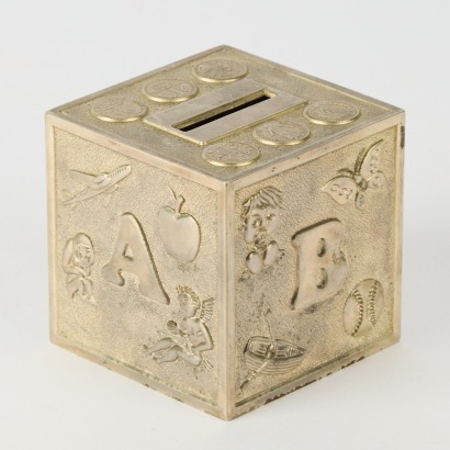 A Vintage Metal Decorated Child&rsquo;s Money Box