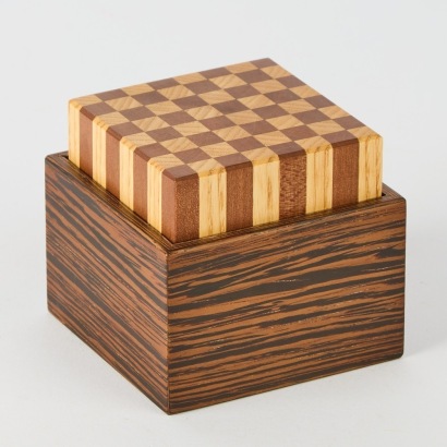 A Checkerboard Top Box in Wenge Wood by Chris Wickenden, New Zealand