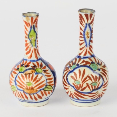 A Pair of Antique Miniature Japanese Imari Vases