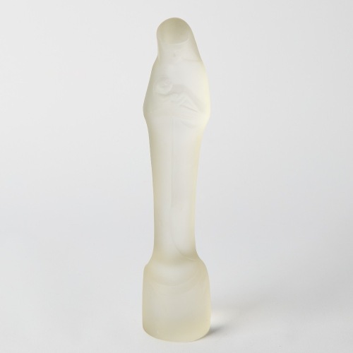 An Art Deco Madonna and Child Frosted Crystal Figure by Leerdam