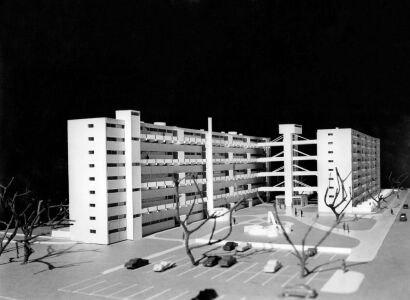 MAX DUPAIN Model of the Housing Commission's proposed block of flats in Maloney Street, Rosenbery