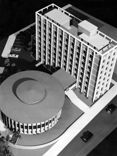 MAX DUPAIN Model of the International House to be built at Sydney University.