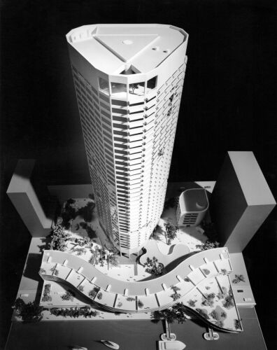 MAX DUPAIN Model of the Riverside Project, a 38-storey office block