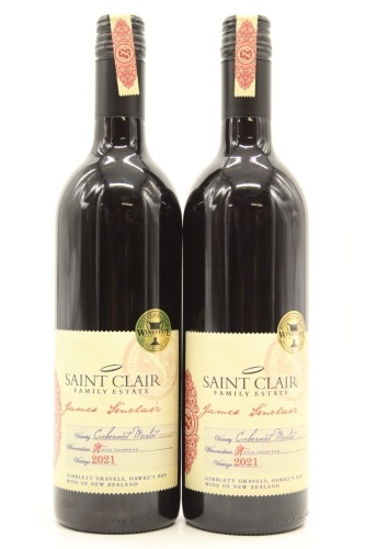 (2) 2021 Saint Clair James Sinclair Cabernet - Merlot, Gimblett Gravels