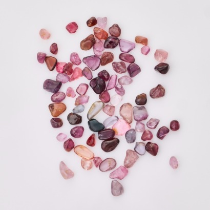 Loose, Parcel of 75 x Various Colour Un-cut Spinel Stones weighing 39.22cts