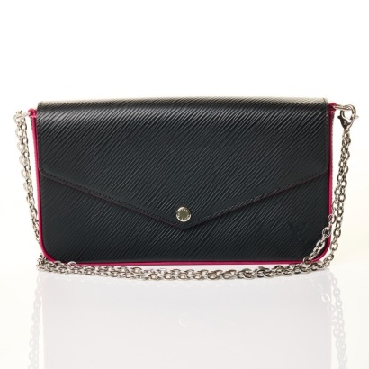 Louis Vuitton, Black Epi Leather Felicie Pochette Bag