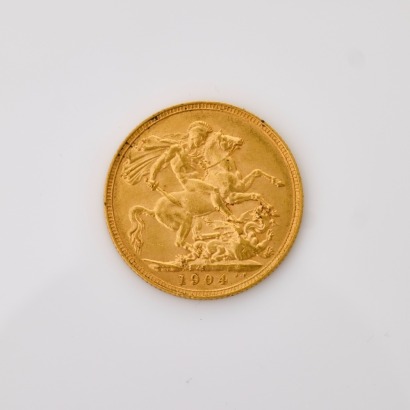 22ct Yellow Gold, 1904 Full Sovereign Coin