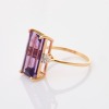14ct Rose Gold, 6.75ct Rectangular Amethyst / .08ct Diamond Ring - 2