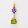 14ct / 11ct, Yellow Gold, 1.72ct Peridot/ 0.69ct Tanzanite / 0.02ct Diamond Pendant