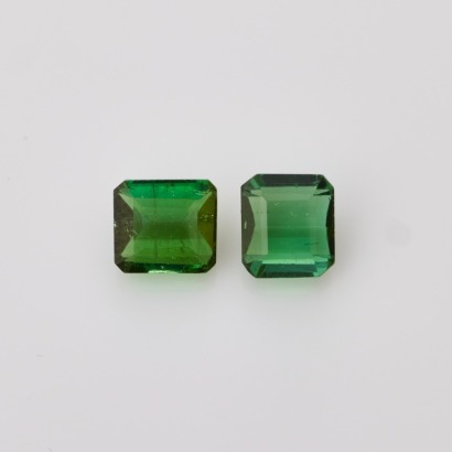 Pair of Loose, 2.06ct Rectangular Cut Tourmalines