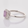 18ct White Gold, 1.02ct Pink Sapphire / 0.22ct Diamond Cluster Ring - 2