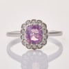 18ct White Gold, 1.02ct Pink Sapphire / 0.22ct Diamond Cluster Ring
