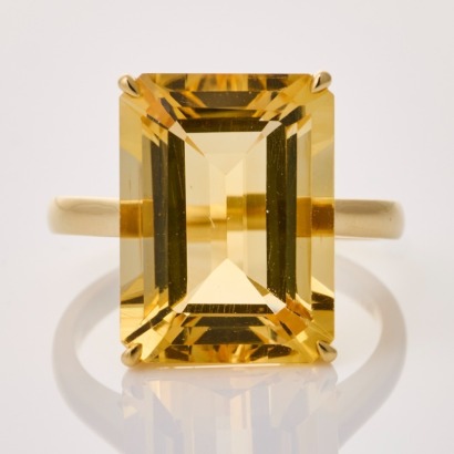 9ct Yellow Gold, 11.17ct Citrine Cocktail Ring