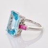 18ct White Gold, 7.63ct Aquamarine / 0.64ct Ruby Ring - 2