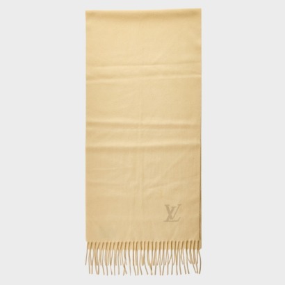 Louis Vuitton, 100% Cashmere Cream Scarf