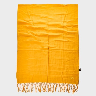 Etro, 48% Cotton / 36% Wool / 16% Silk, Orange Yellow Shawl