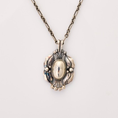 Georg Jensen, Sterling Silver, Blossom Pendant 2000 on 50cm Chain