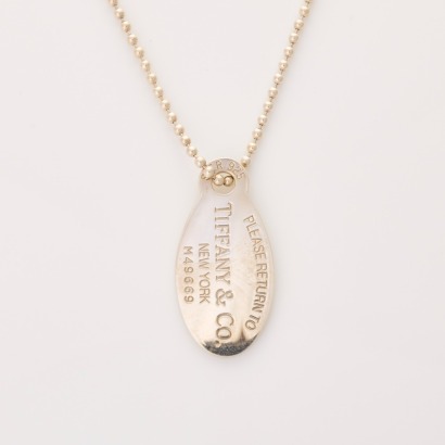 Tiffany & Co, Sterling Silver, 'Return to Tiffany' Pendant on 64cm Ball Chain with Box
