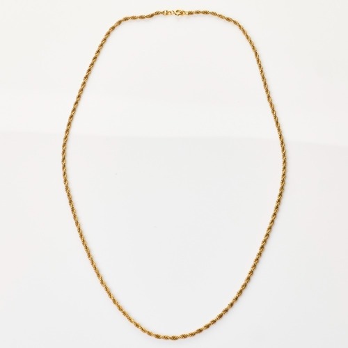 18ct Yellow Gold, 64cm Box / Rope Chain Necklace