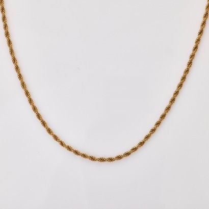 18ct Yellow Gold, 64cm Box / Rope Chain Necklace