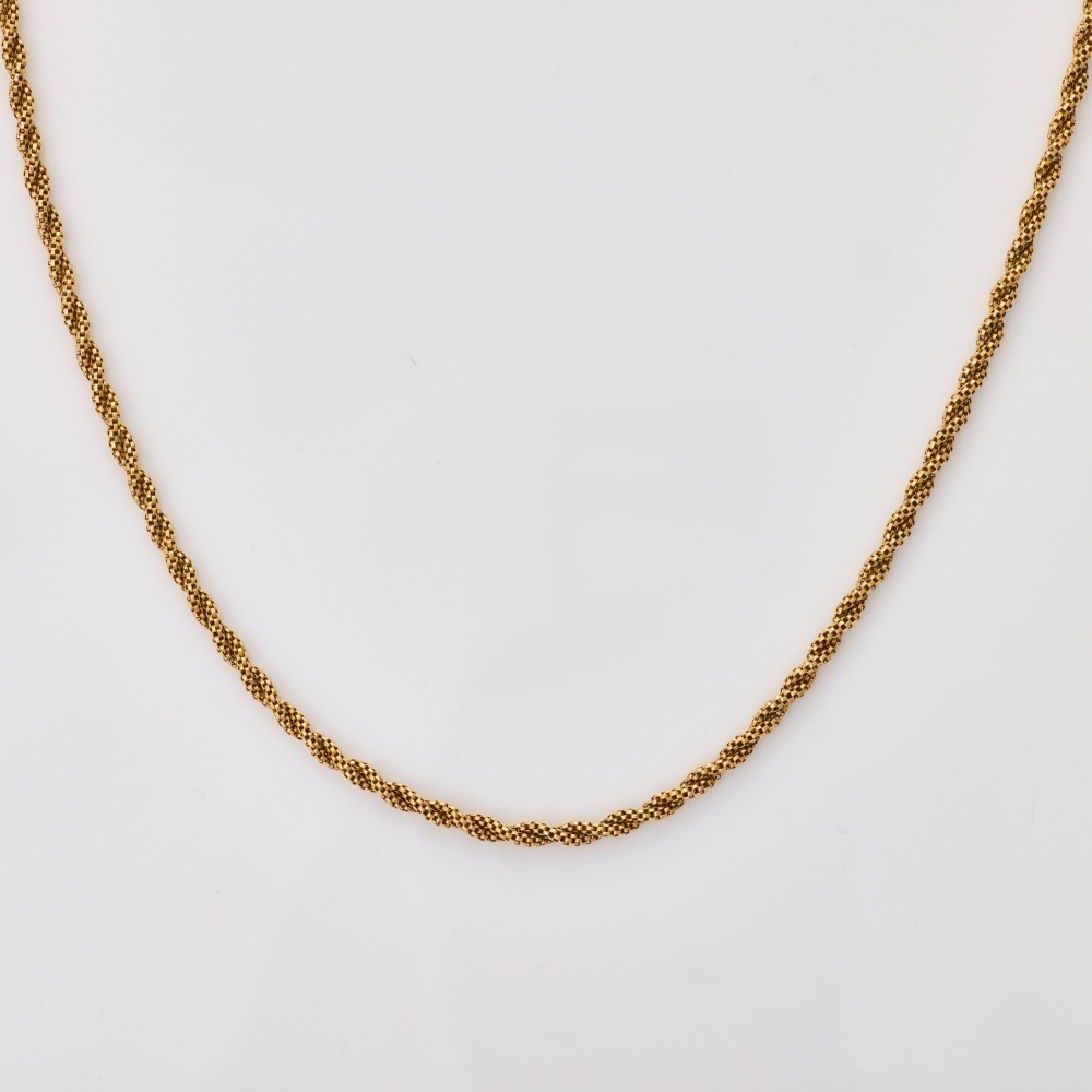 18ct Yellow Gold, 64cm Box / Rope Chain Necklace