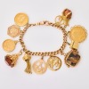 9ct Rose Gold, 17cm Charm Bracelet with 12 Assorted Rose / Yellow Gold Charms