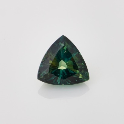 Loose, 1.05ct Trilliant Cut Bluish Green Sapphire