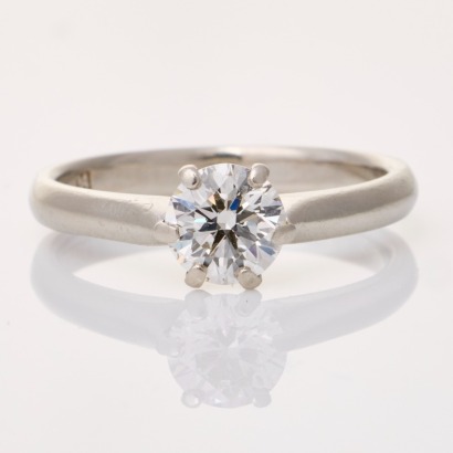 Platinum, Modern, 0.82ct Diamond Solitaire Ring
