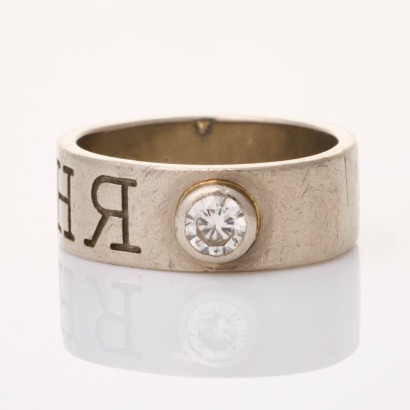 Palladium, 0.50ct Diamond Band, Enscribed RHA