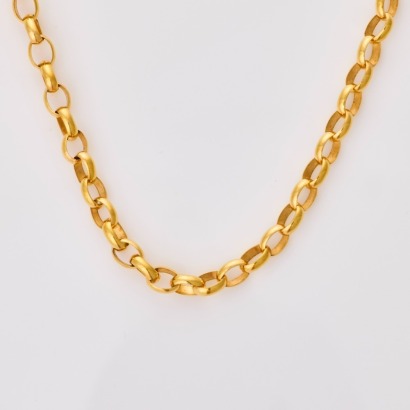 9ct Yellow Gold, 45cm Belcher Chain Necklace
