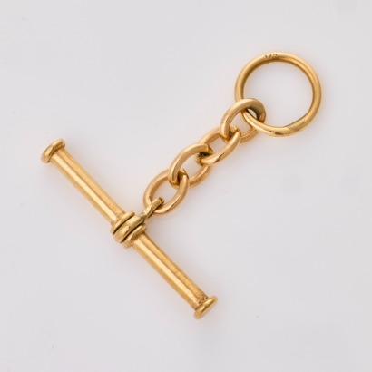 9ct Yellow Gold, T bar Pendant