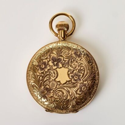 9ct Yellow Gold, 34mm Full Hunter Ladies Fob Watch