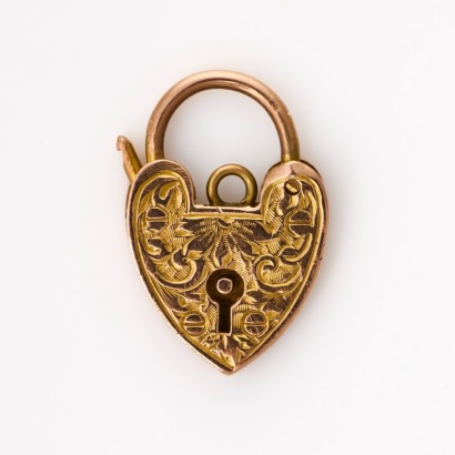 9ct Rose Gold, Heart-shaped Padlock