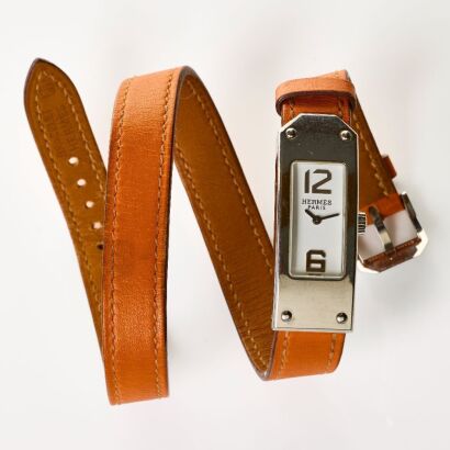 Stainless Steel, 42mm Hermes Kelly 2 Quartz Wristwatch, circa 1990's - 2000's