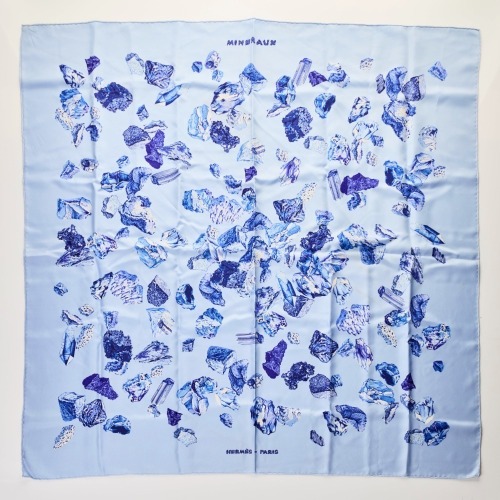 Herm&egrave;s, 100% Silk, Blue Mineraux Scarf