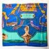 Herm&egrave;s, 65% Cashmere / 35% Silk, Blue / Turquoise, Etriers Scarf - 2
