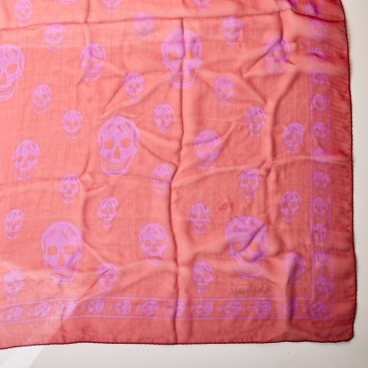 Alexander McQueen, 100% Silk, Skull Print Scarf