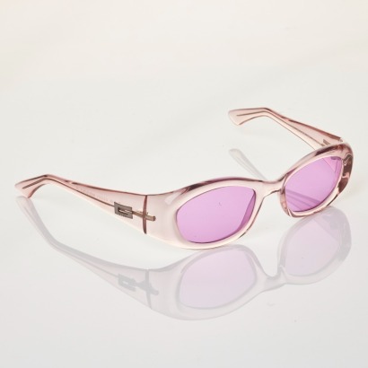 Gucci, GG2432 Clear Pink Acetate Sunglasses with Case