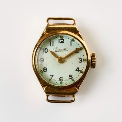 9ct Yellow Gold, Ladies Everite Hand-wound Wristwatch, circa 1960