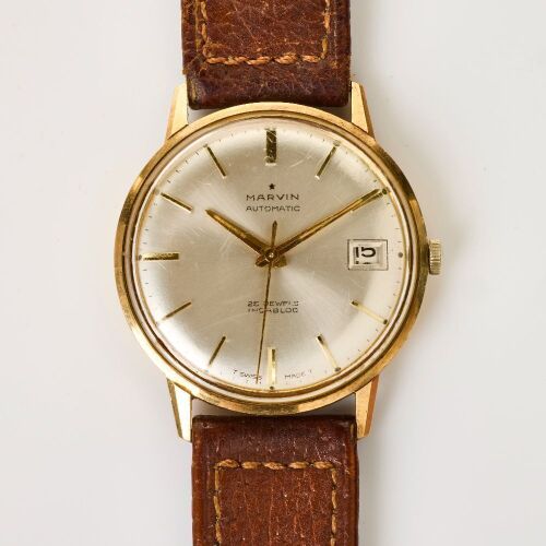 9ct Yellow Gold, 34mm Marvin Automatic Wristwatch, circa 1960's - 1970's
