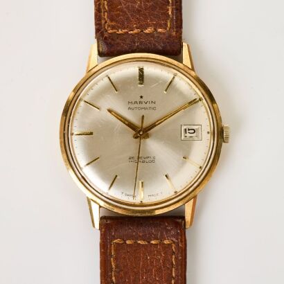 9ct Yellow Gold, 34mm Marvin Automatic Wristwatch, circa 1960's - 1970's