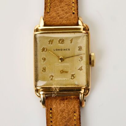 14ct Yellow Gold, Longines 9LT Hand-wound Art Deco Wristwatch, circa 1940 - 1944