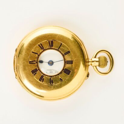 18ct Yellow Gold, William Neal Ladies Half Hunter Pocket Watch, circa 1902