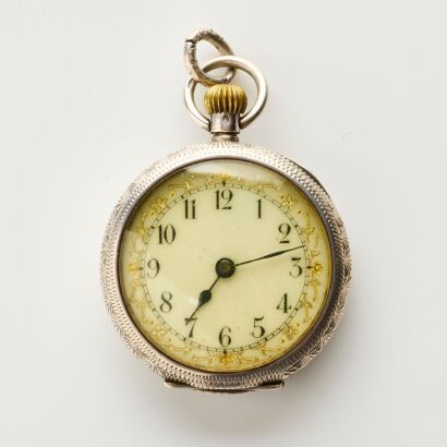 Sterling Silver, Sigmund Pulzer, Swiss Made Open-faced Fob Watch, circa 1913