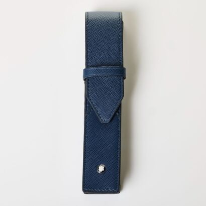 Montblanc, Single Pen Pouch in Ink Blue Saffiano Leather, circa 2023