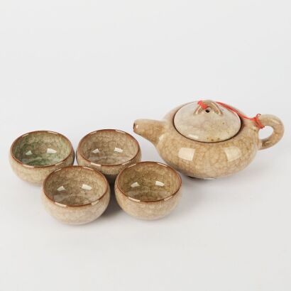 A Set of Five-piece Chinese Ge-type Glazed Tea Wares