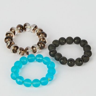 A Set of Three Chinese Glass Bead Bracelets