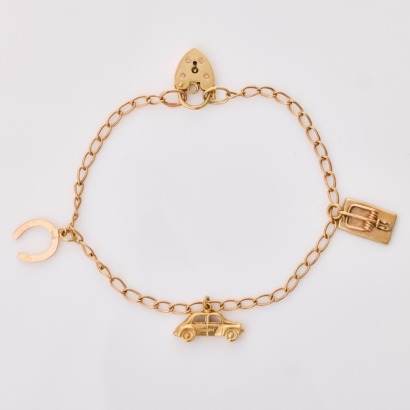 9ct Rose Gold, 20cm Charm Bracelet