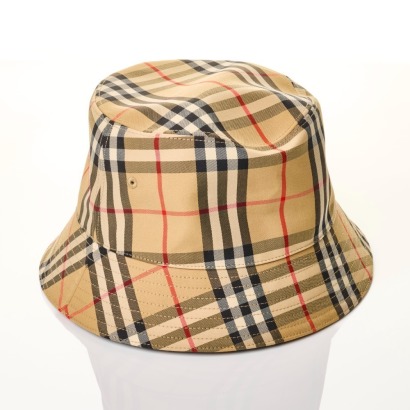 Burberry, Camel Check Bucket Hat, Size L