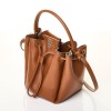 Burberry, Monogram Motif Tan Leather Bucket Bag - 2
